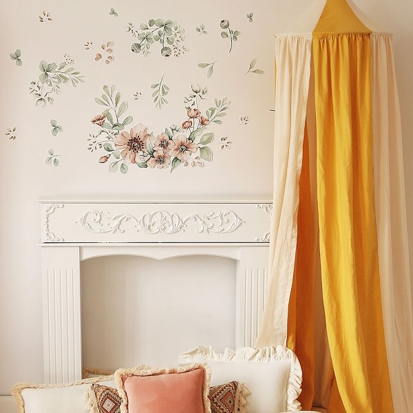 Dekornik nalepka na stenu pastelove lucne kvety 2 dadaboom sk Prekrásna <strong>kvetinová dekorácia</strong> na stenu, ktorá dokáže v okamihu premeniť celú izbu!